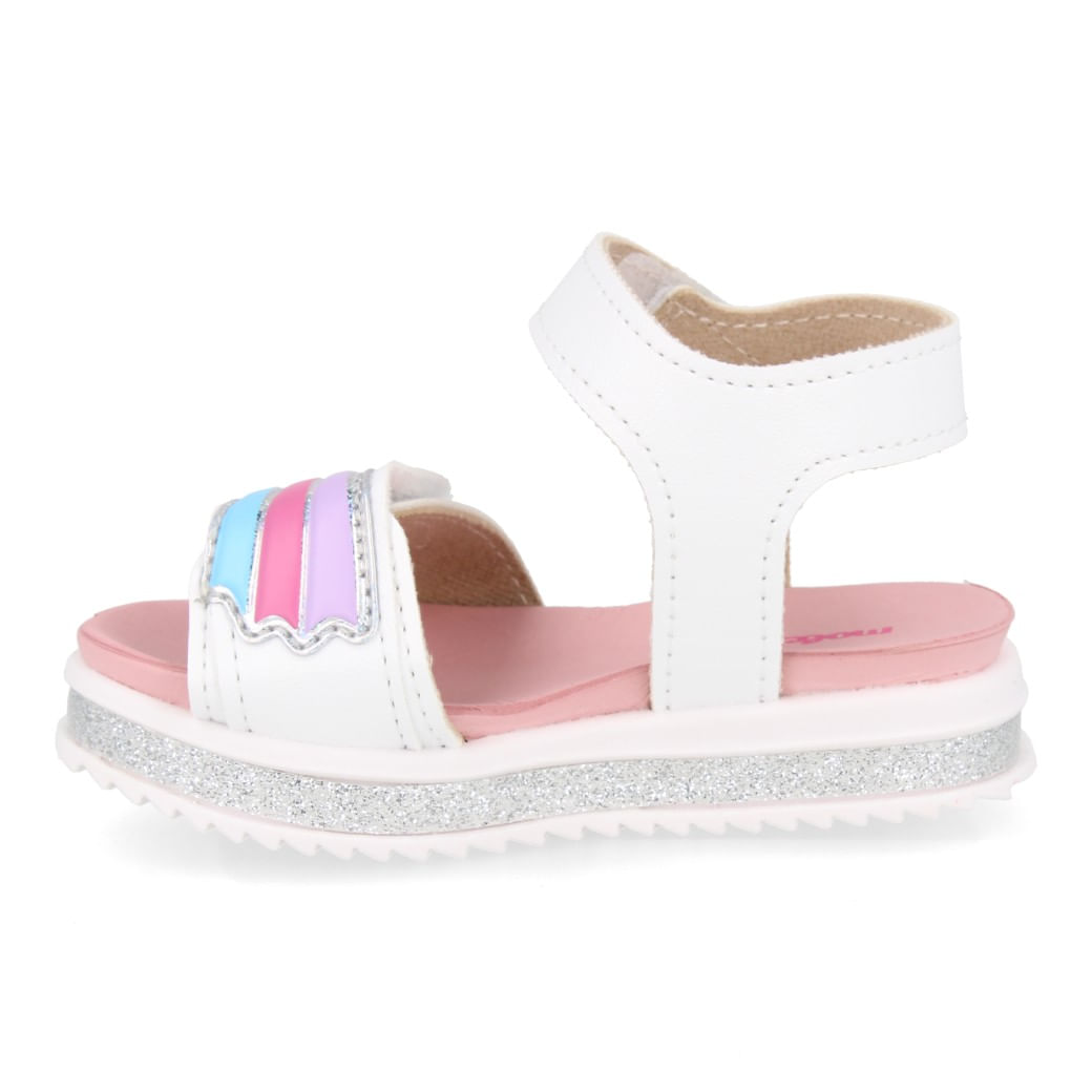Molekinha Sandalia 2724-122-28656-17159 Branco-Prata Sint_4__